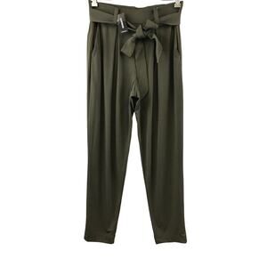 New Express high waisted jogger dress pants tie bow XS